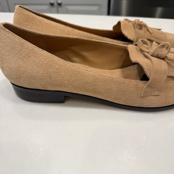 Schutz Loafers Flats Womens 9.5B Suede Leather Slip-On Beige Tan Classic NEW! - Picture 5 of 8